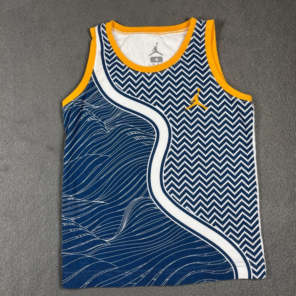 Jordan‎ Tank Top Sleeveless Athletic Blue White Gold Size 4